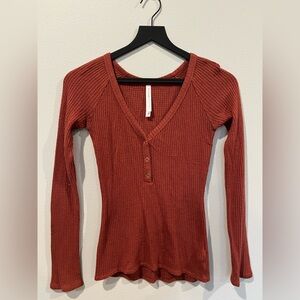 Babaton Rust Knit Top